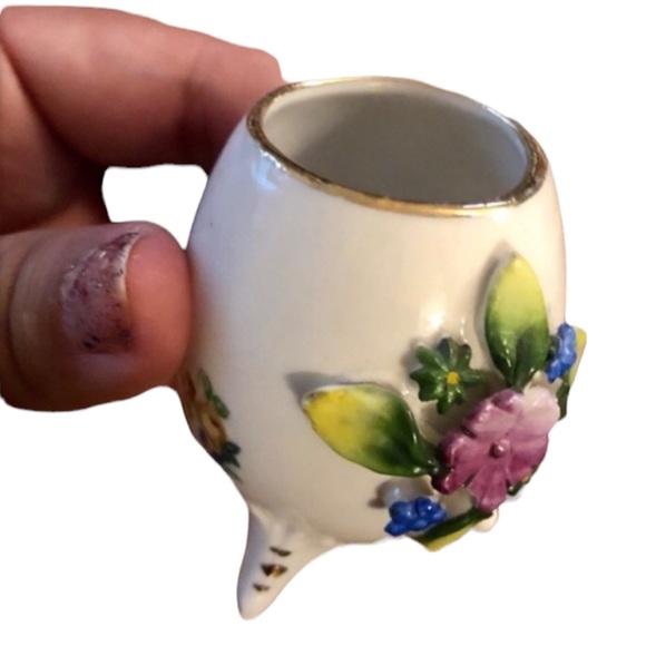 Vintage Hand Painted Floral Toothpick Holder, Made in Germany - Picture 4 of 6